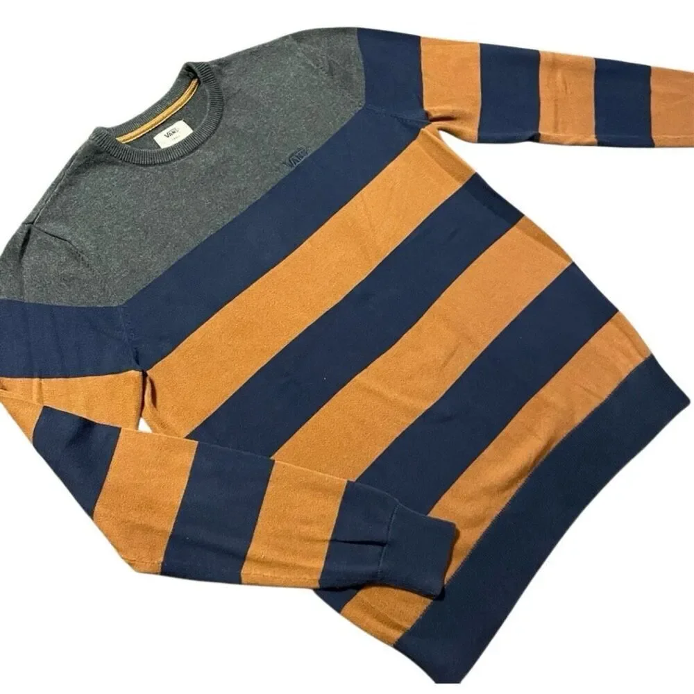 Vintage Y2K Vans Striped Sweater, Medium. 100% cotton